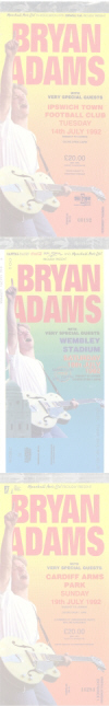Bryan Adams Ticket Stubs